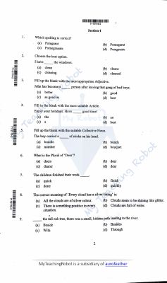 AMU Class - 6 Question - 2025