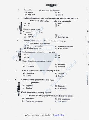 AMU Class - 9 Question with Answer - 2025