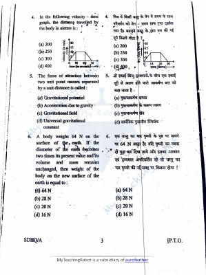 AMU Class 11 (Science) & Diploma in Engineering Que and Ans- 2023