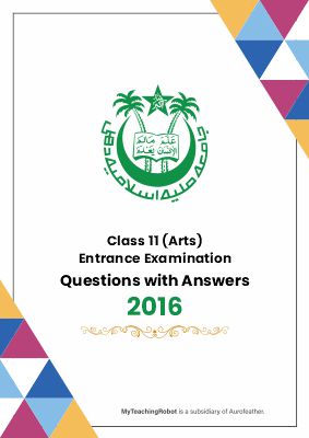 JMI Class 11 Arts (Q&A) - 2016