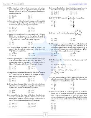 AMU Class 11 (Science) - 2019