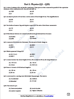 JMI Class 11 Science TestSeries-1