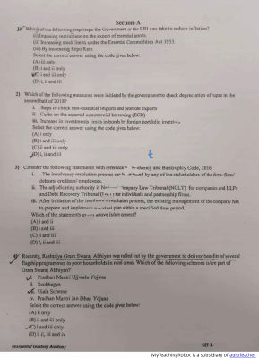 JMI RCA Previous Year paper - 2019