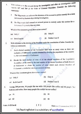 JMI RCA Previous Year paper - 2022