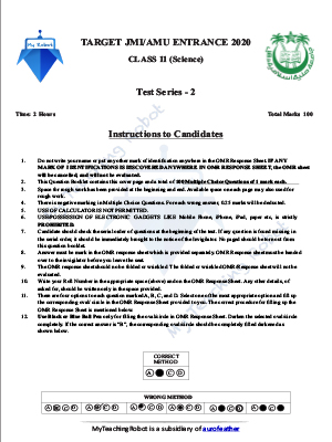 JMI Class 11 Science TestSeries-2