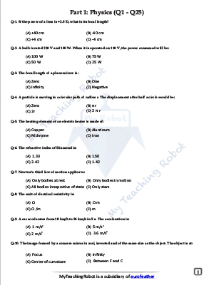 JMI Class 11 Science TestSeries-2