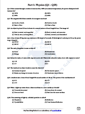 JMI Class 11 Science TestSeries- 3