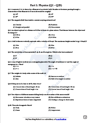 JMI Class 11 Science TestSeries- 4