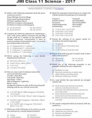 JMI Class 11 (Science) - 2017