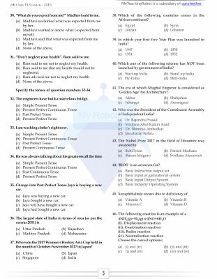 JMI Class 11 (Science) - 2018