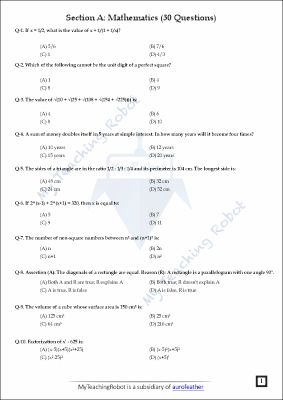 JMI Class 6 Test Series- 3