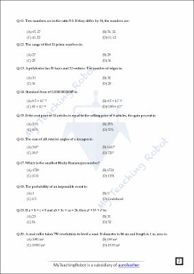 JMI Class 6 Test Series- 3
