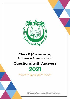 JMI Class 11 (Commerce) - 2021 (Question with Answer)